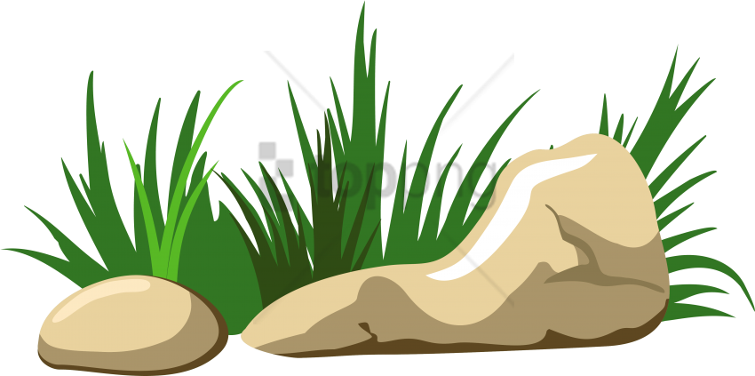 Free Png Download Grass Cartoon Png Images Background - Transparent Background Rock Clipart (850x423), Png Download