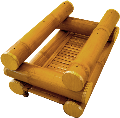 Keko Bamboo Set Of 2 Single Seat And 1 Triple Seat - Wood (1000x1000), Png Download