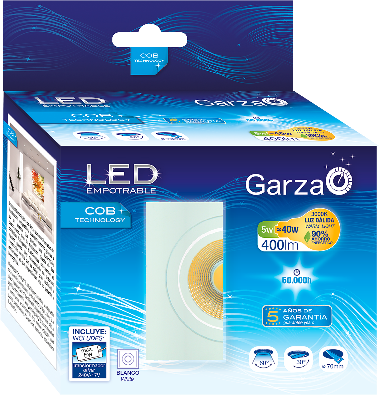 Empotrable Cob Cuadrado 5w Blanco Cálida - Enterprise Software (1375x1375), Png Download