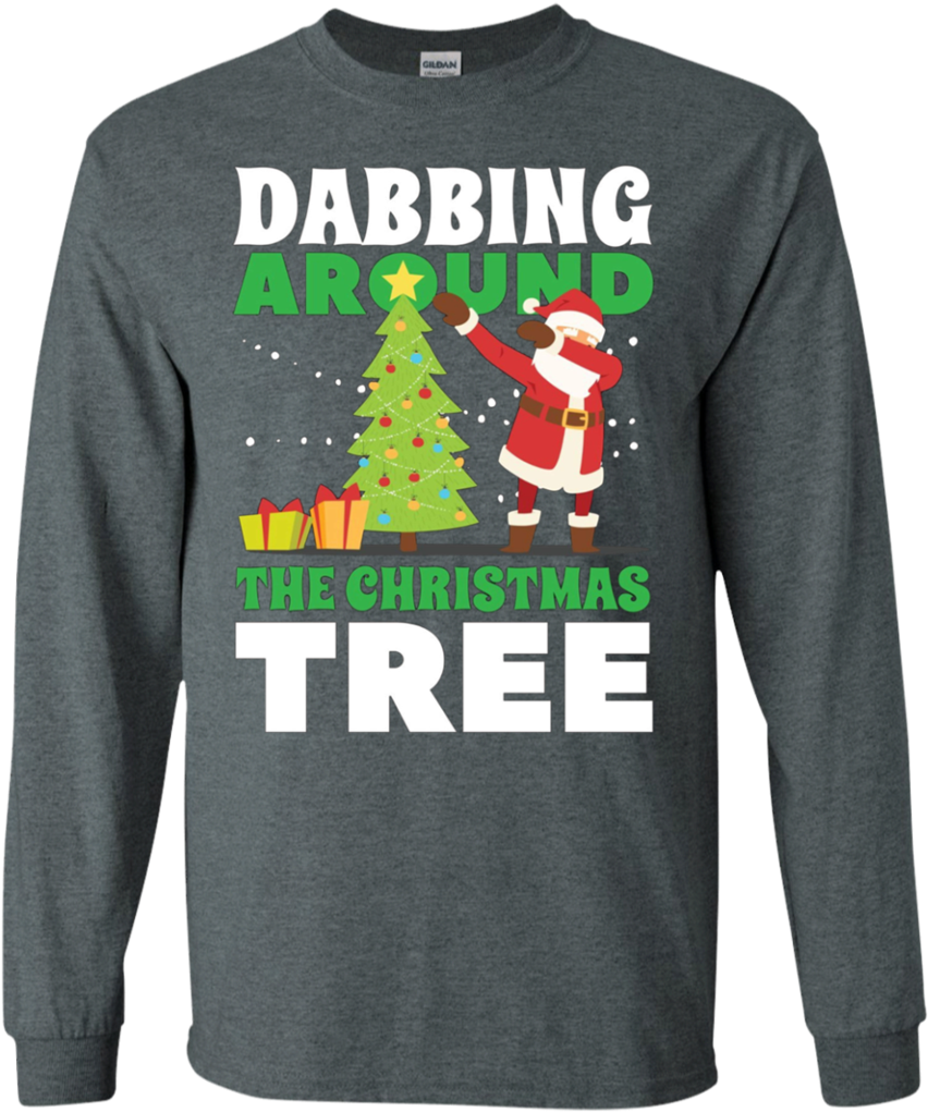 Merry Christmas Kris Kringle Dabbing Santa Suit Apparel - Long-sleeved T-shirt (1024x1024), Png Download