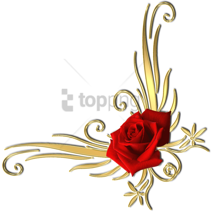 Free Png Gold Corner Designs Png Png Image With Transparent - Corner Flower Border Design (850x762), Png Download