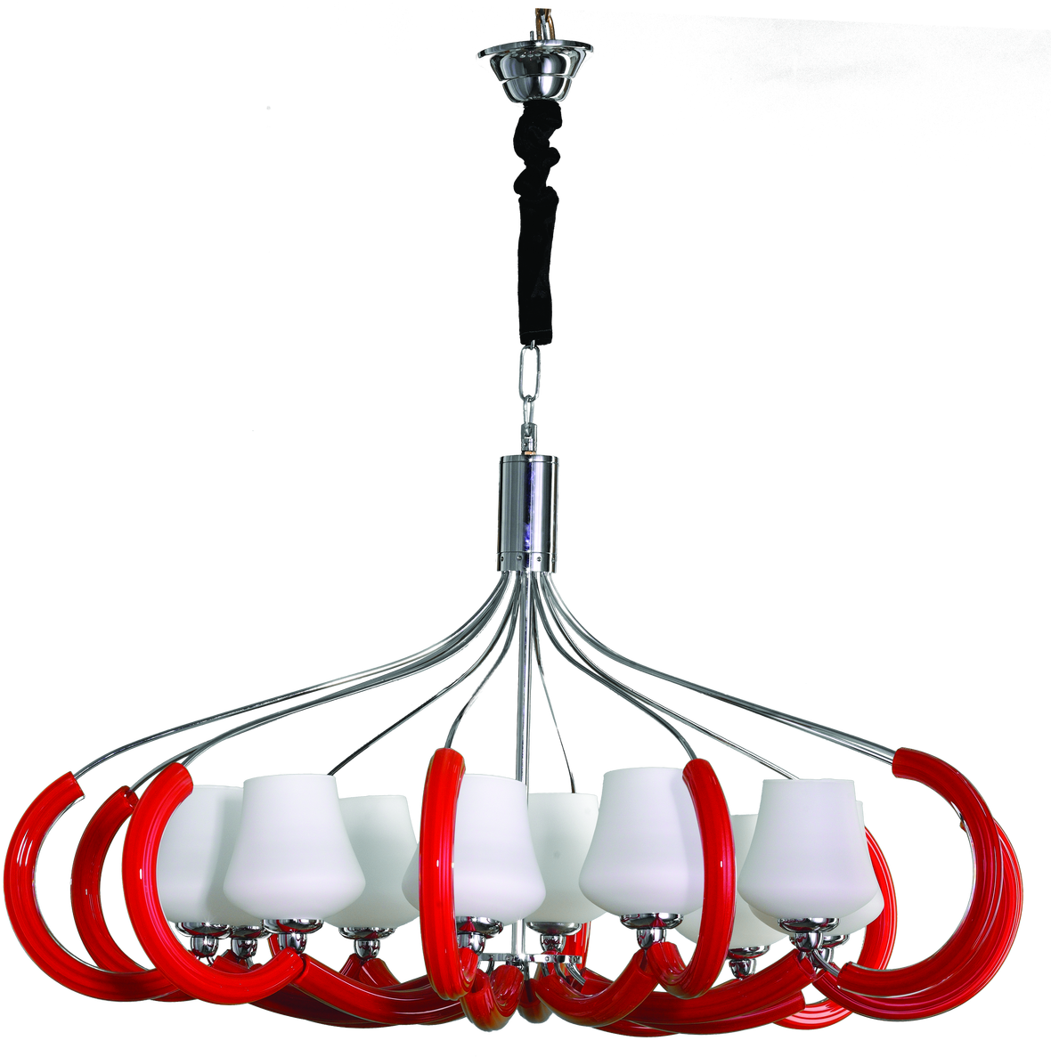 This Beautiful Red And White Chandelier Is Sure To - Ceiling Fixture (1222x1280), Png Download