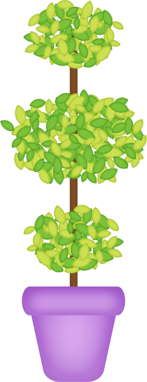 Floral Drawing, Topiary Trees, Topiaries, Art Furniture, (492x1280), Png Download