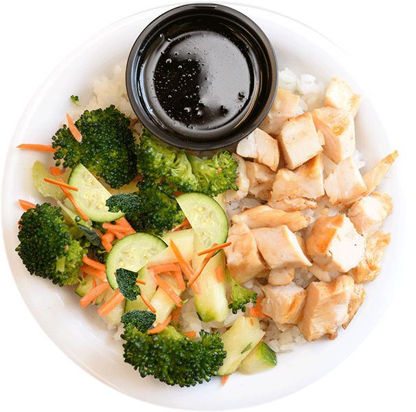 Rumbi Island Grill Menu Png Teriyaki Rice Bowl - Broccoli (606x600), Png Download