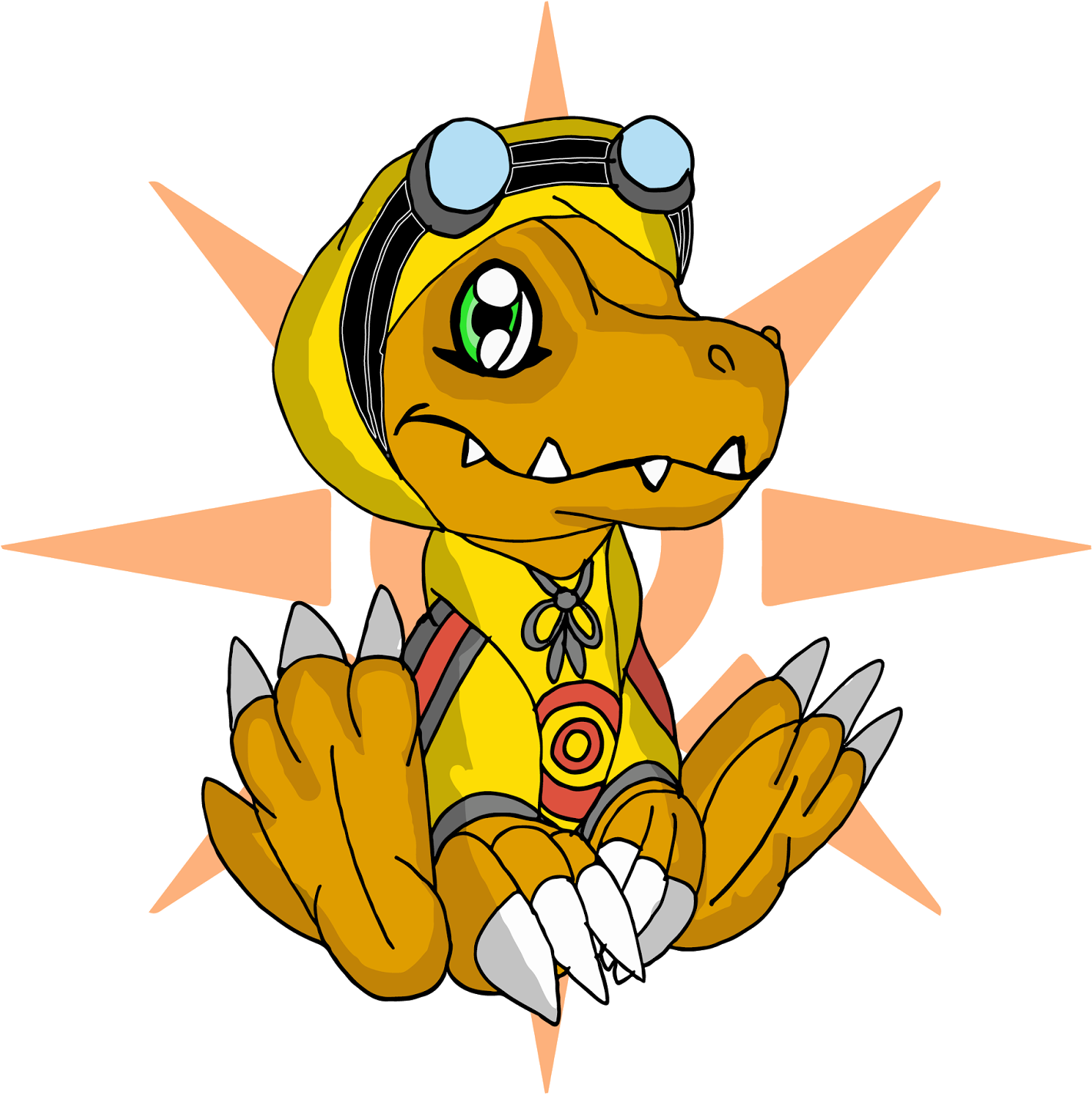 Agumon - Cartoon (1598x1600), Png Download