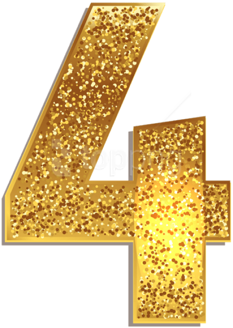 Free Png Download Number Four Gold Shining Clipart - Number 4 Gold Png (480x677), Png Download