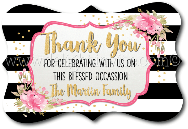 Shabby Chic Vintage Baptism Party Favor Tags - Label (612x612), Png Download