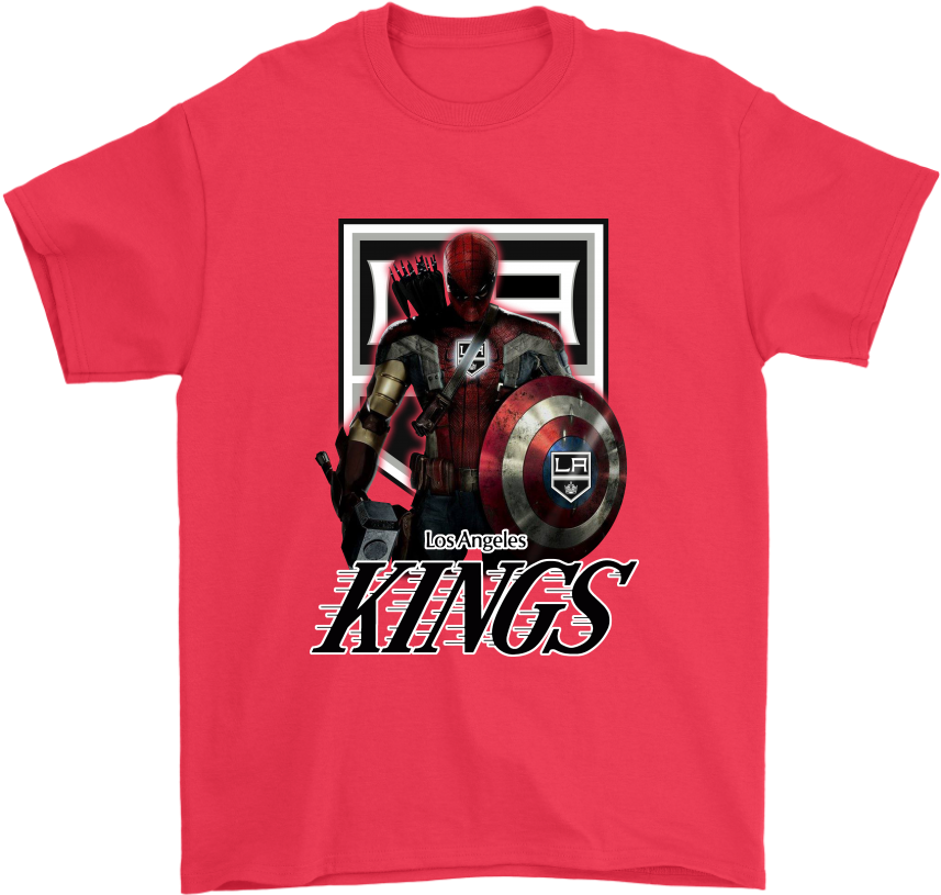 Nhl Los Angeles Kings Thor Captain America Spiderman - Shirt (1024x1024), Png Download