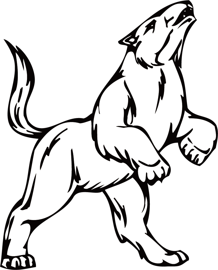 Black And White Wolf Drawing - Lobo Em Preto E Branco Desenho (759x940), Png Download