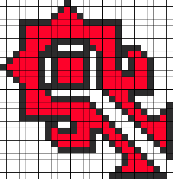 Horde Symbol Perler Bead Pattern - Hama Beads Design Template (568x589), Png Download
