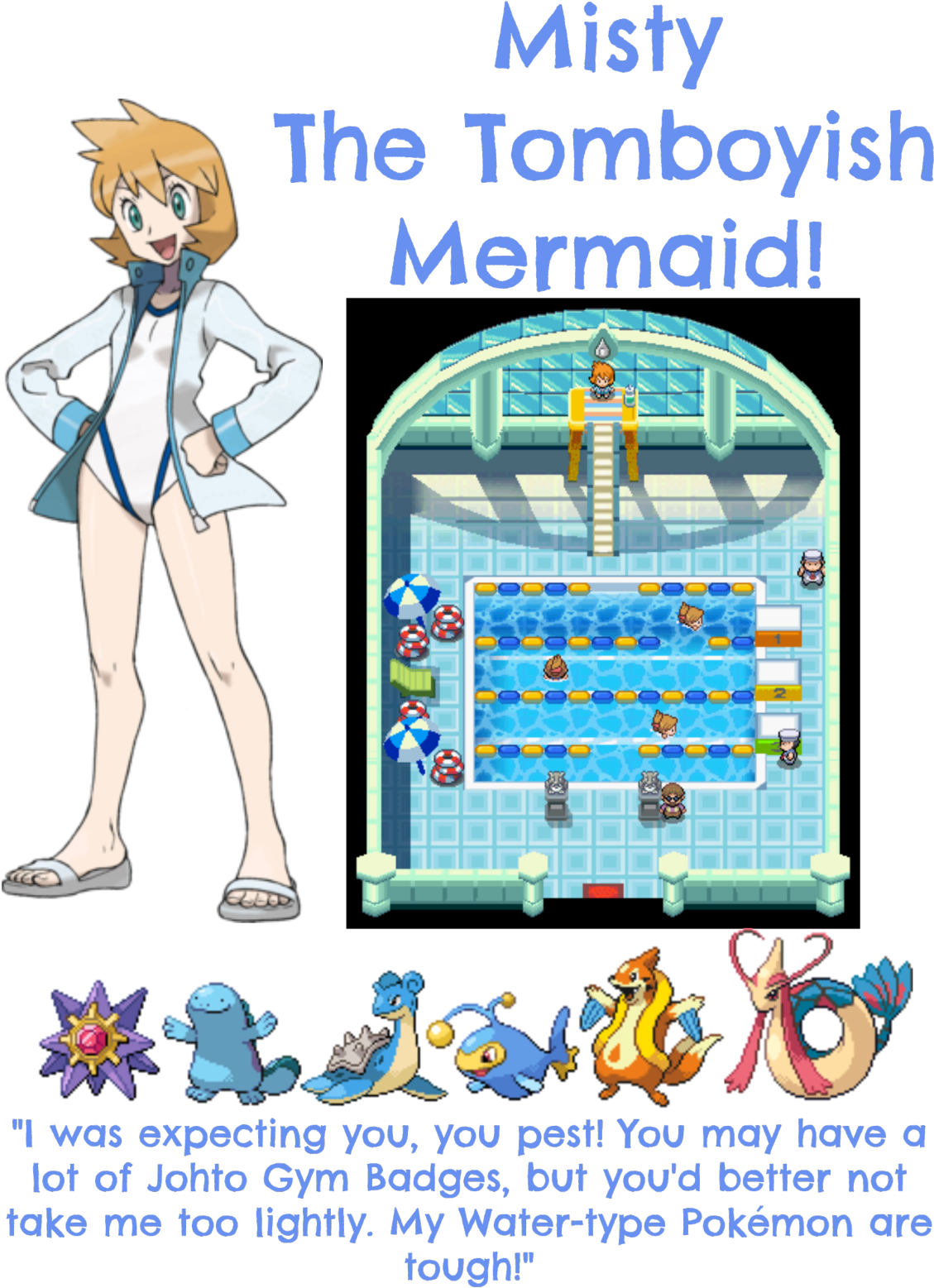 Misty Gsc Hgss Misty Quotes Starmie Quagsire Lapras - Pokemon Heart Gold Misty (1280x1582), Png Download