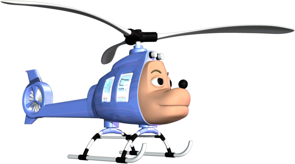 Helic Ptero Dos Desenhos Animados Bell Uh - Cartoon Helicopter (1280x720), Png Download