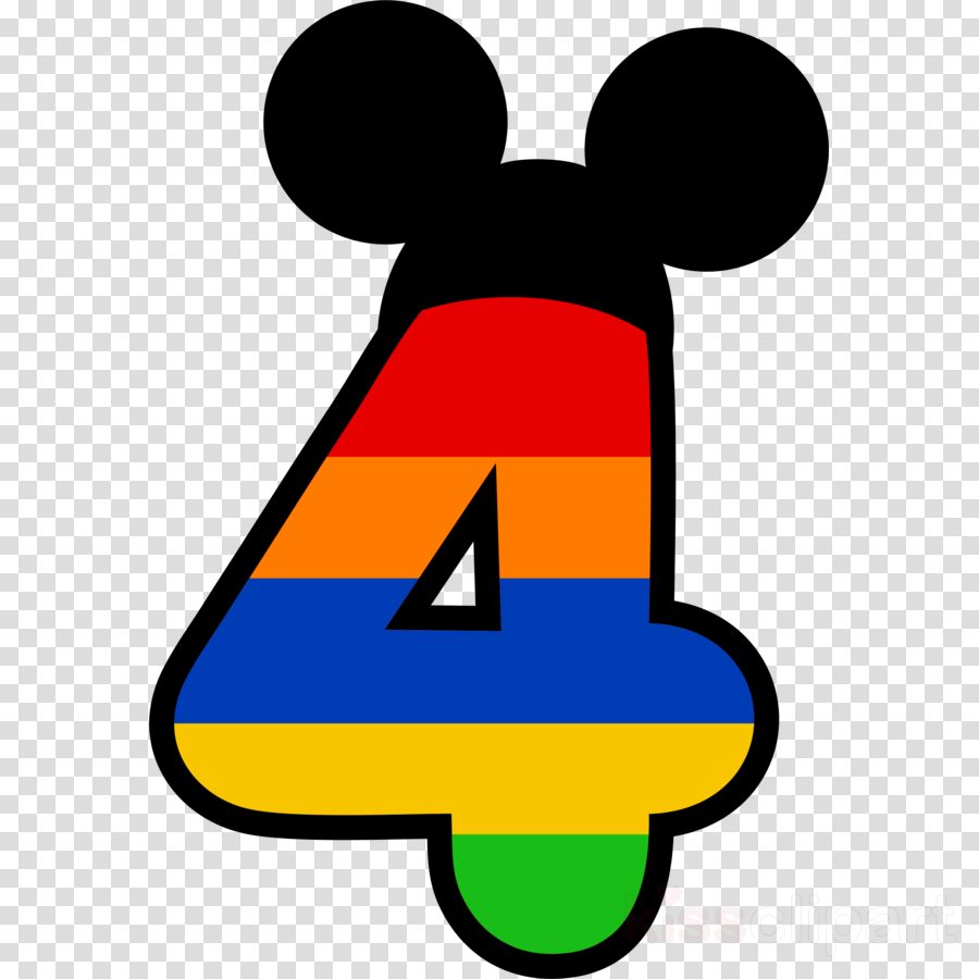 Download Numero 4 Mickey Png Clipart Minnie Mouse Mickey - Number 4 Mickey Mouse (900x900), Png Download