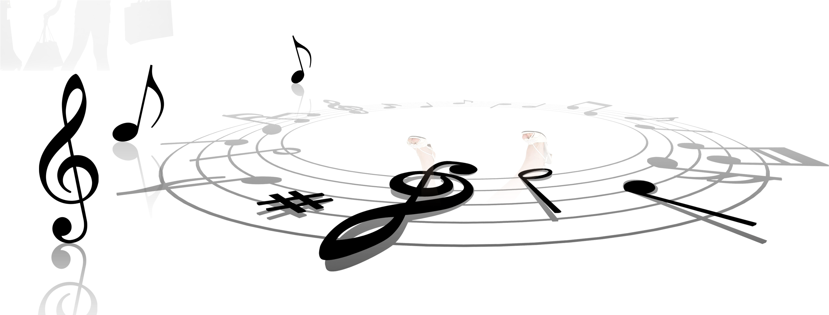 Royalty Free Bluetooth Headphones Headset Handsfree - Music Note Headset (2940x1040), Png Download