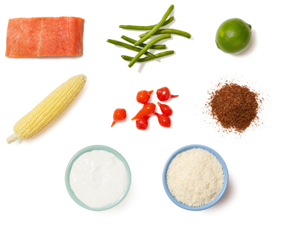 Mexican-spiced Salmon & Green Beans With Corn On The - Natural Foods (700x477), Png Download