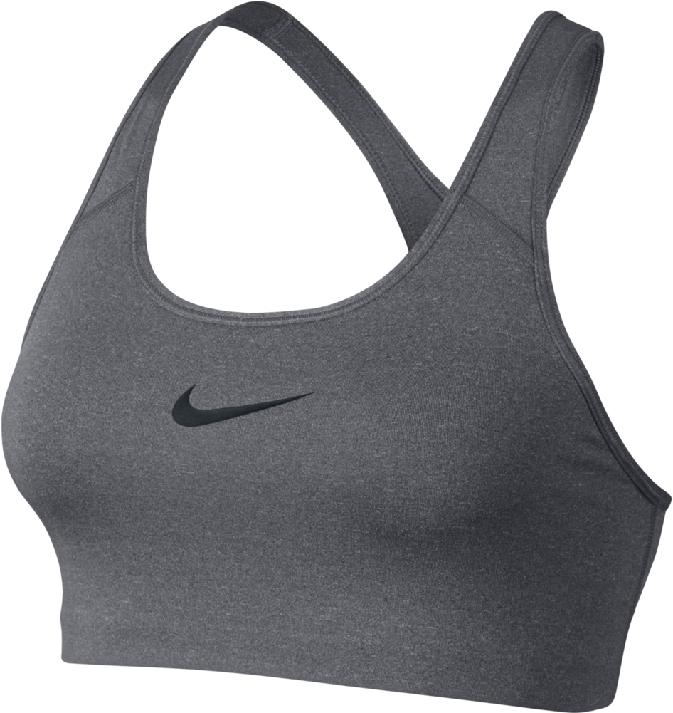 Classic Swoosh Sports Bra Women Carbon Heather Antharcite - Sports Bra Nike (1000x1000), Png Download