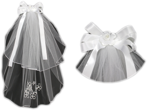 Beautiful White First Communion Veil - Veil (666x518), Png Download