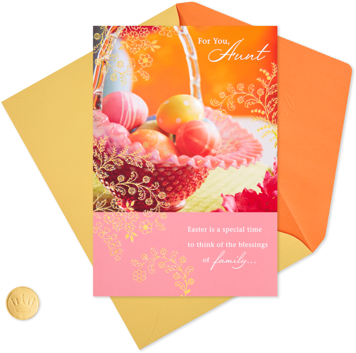 Basket Of Eggs Blessings Easter Card For Aunt - Box (1470x1470), Png Download