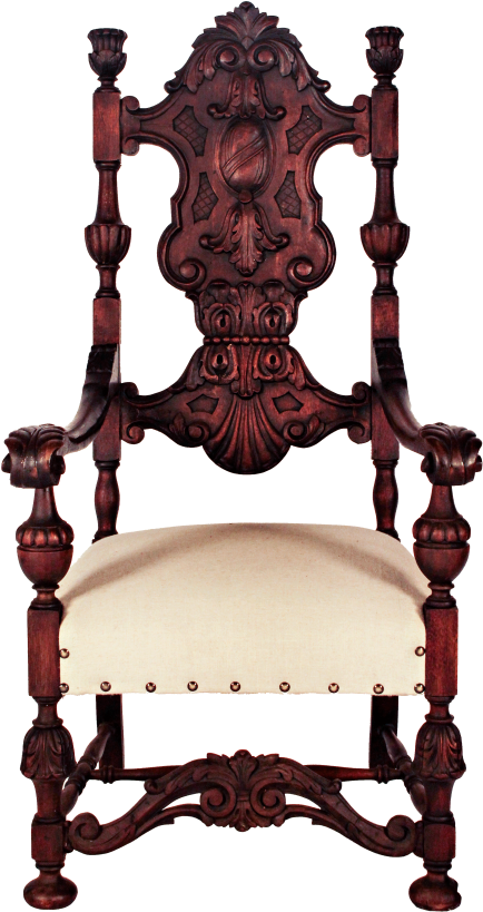 Pair 19th Century Oversized Flemish Throne Chairs, - Throne (683x1024), Png Download