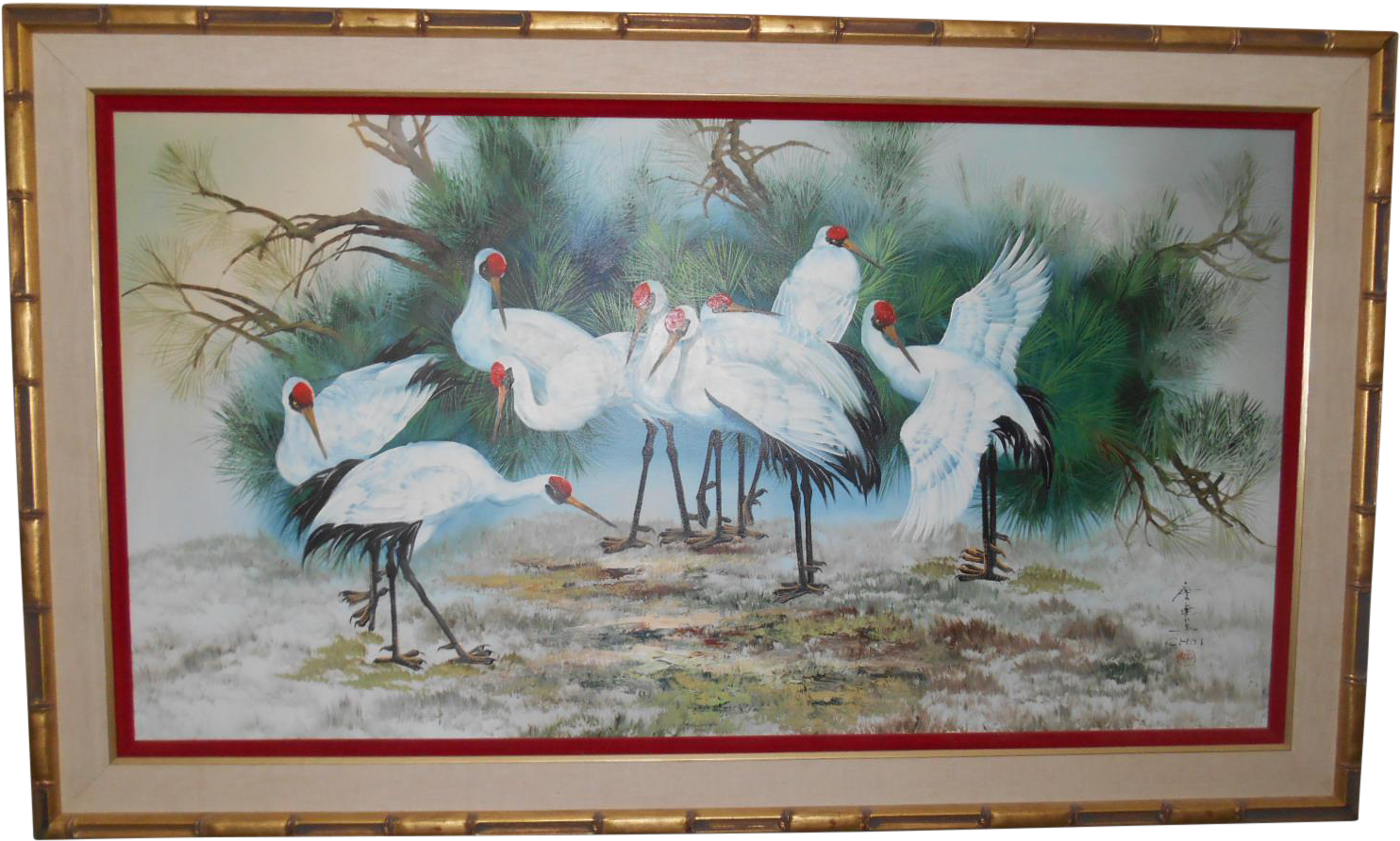 Chinoiserie Chinese Signed Bird Painting On Chairish - Picture Frame (1648x990), Png Download