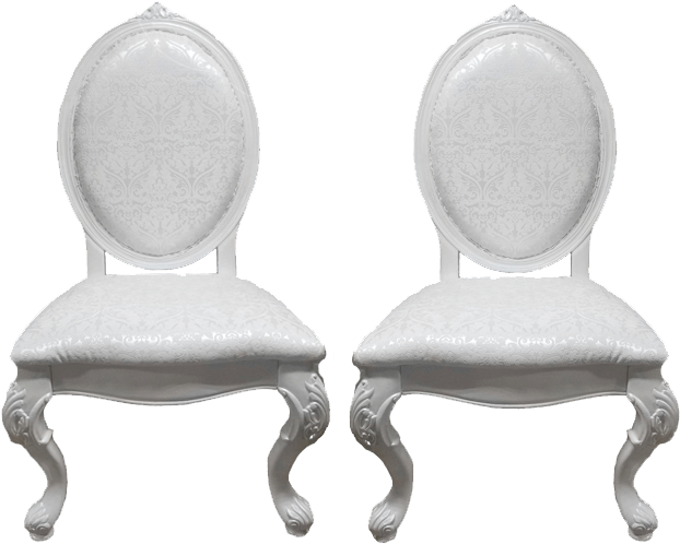 Pearlescent Damask Sweetheart Chairs - Chair (655x524), Png Download