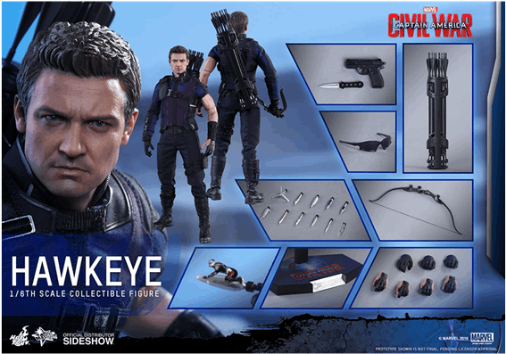 1 Of - Hot Toys Hawkeye Civil War (600x600), Png Download