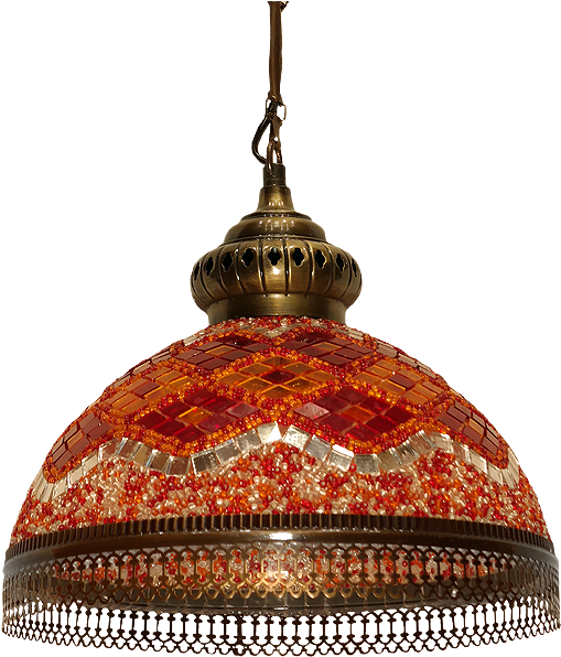 Mosaicglass Hanging Lamp - Dome (622x700), Png Download