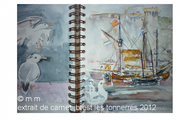 Extrait De Carnet - Painting (750x500), Png Download