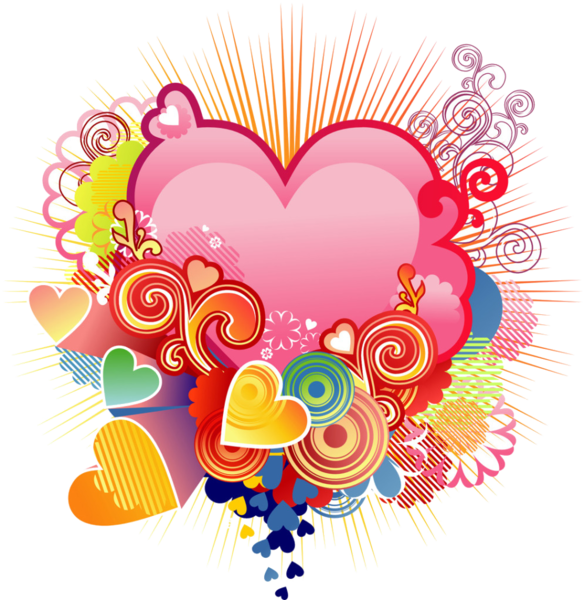 Retro Heart Design - Wedding Anniversary Clipart Png (584x600), Png Download