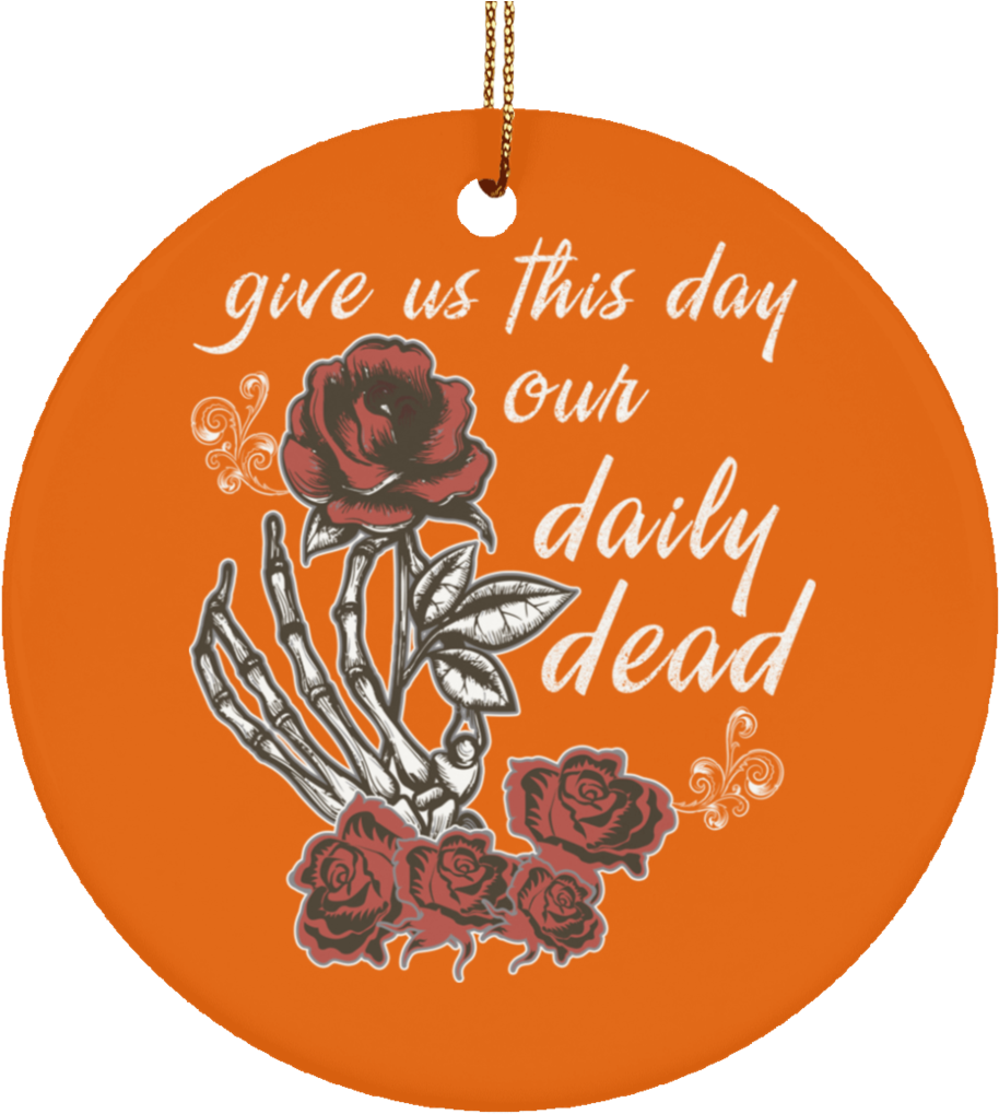 Daily Dead Rose Ceramic Circle Tree Ornament - Hybrid Tea Rose (1024x1024), Png Download