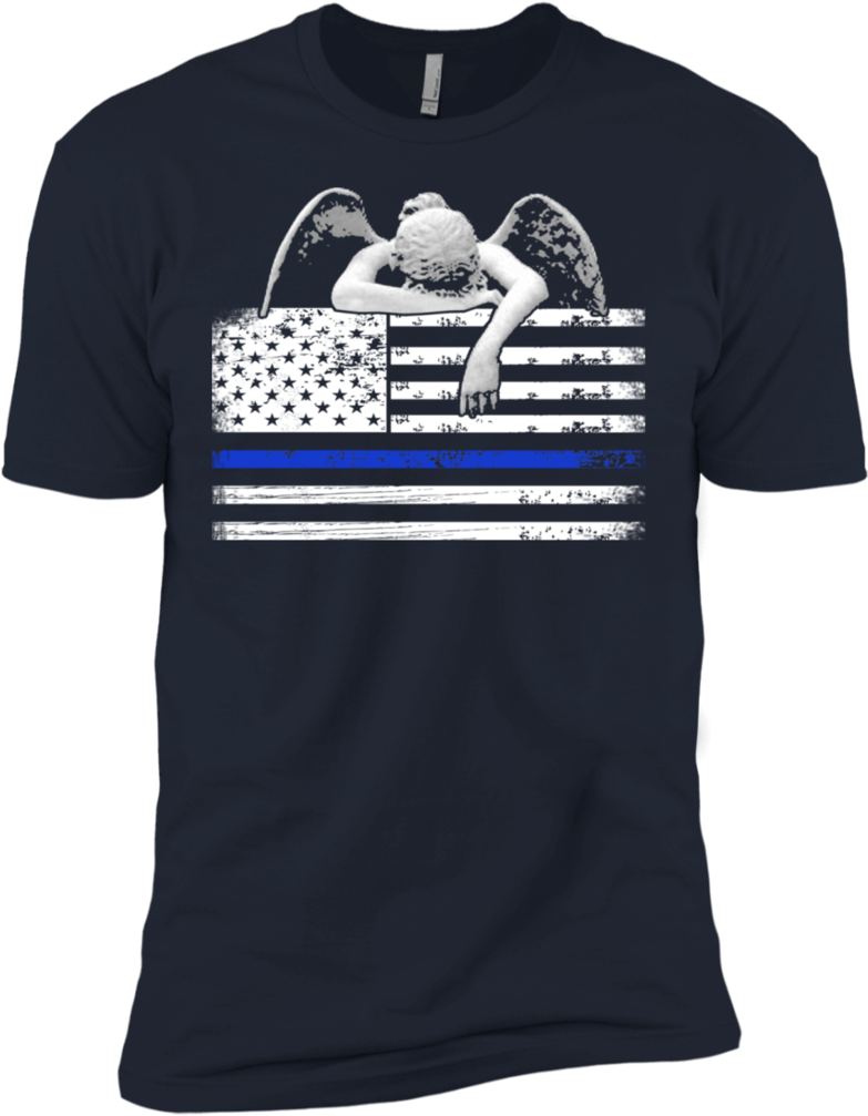 Weeping Angel Thin Blue Line Flag Shirts - Opengl T Shirt (1024x1024), Png Download
