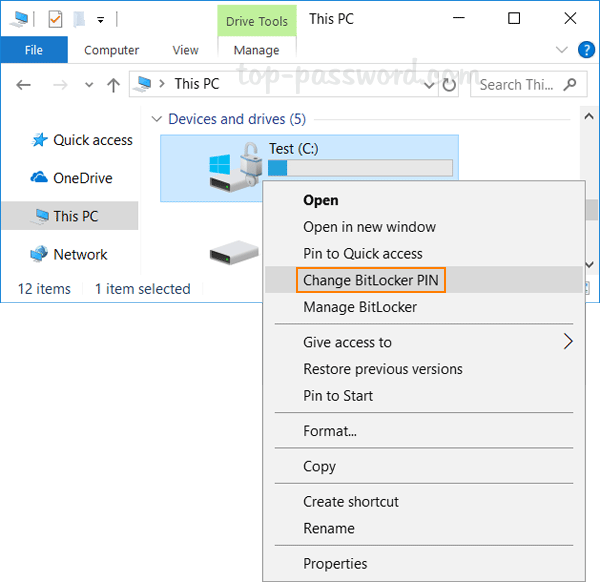 Password Recovery - File Explorer Bitlocker Right Click (600x582), Png Download