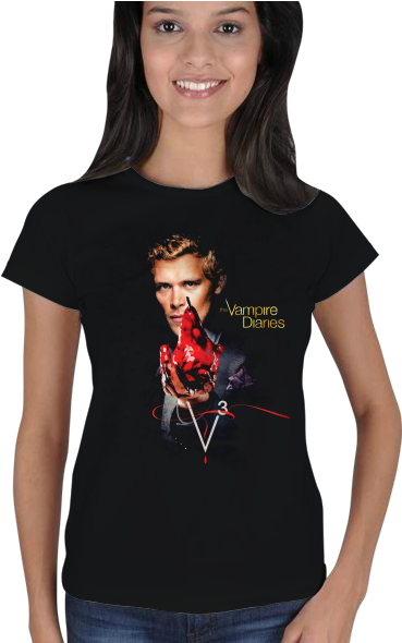 Ian Somerhalder Kadın Tişört Kadın Tişört Ian Somerhalder - Vampire Diaries Saison 3 (522x589), Png Download