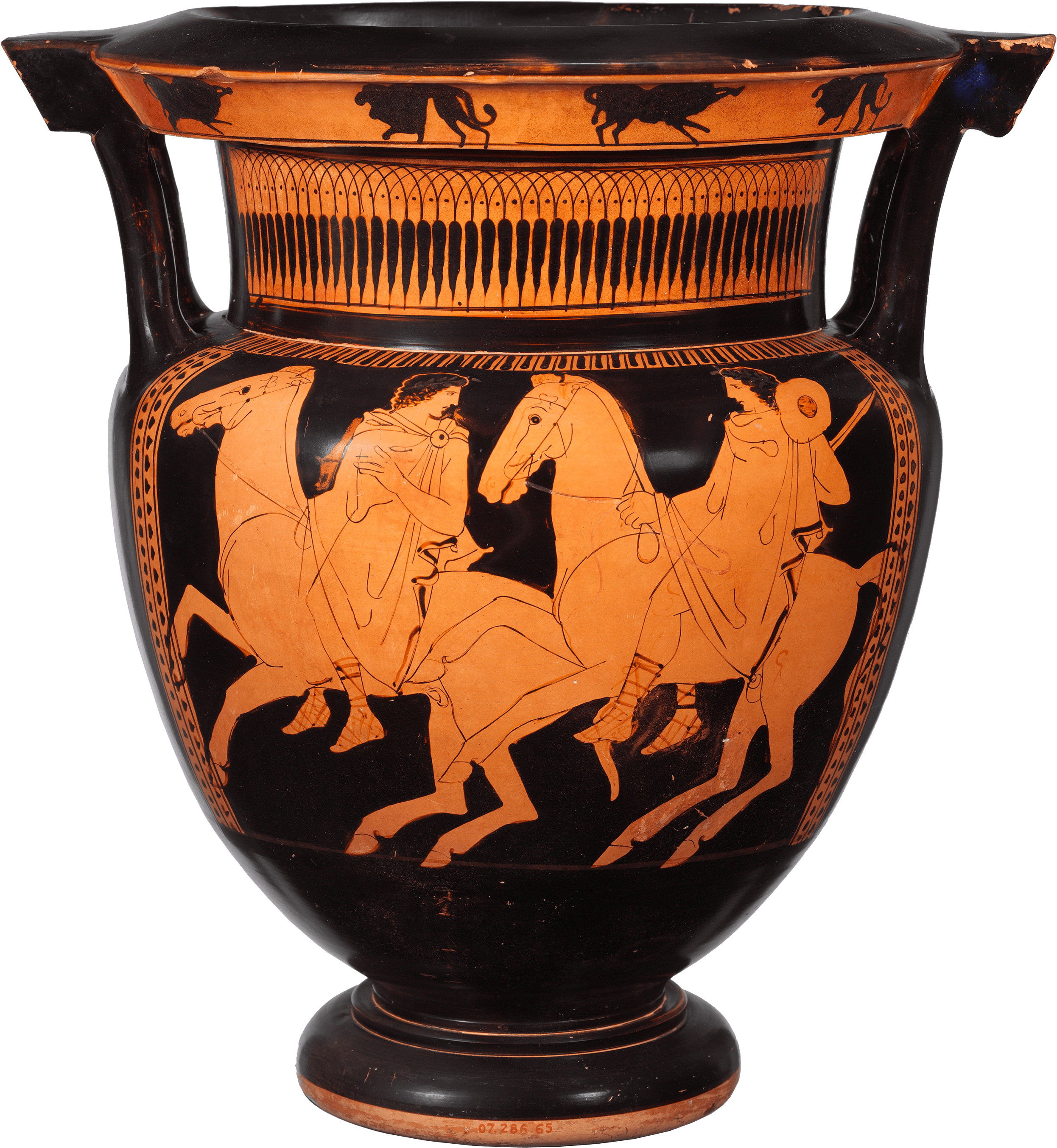Terracotta Column-krater - Pan Greek Vase (2833x3000), Png Download
