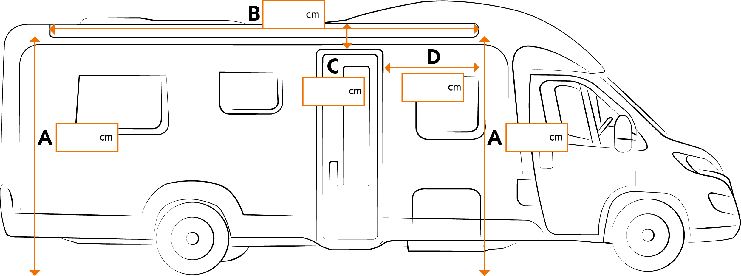 The Height To The Awning Rail From The Ground Is Crucial - Diagram (2485x927), Png Download
