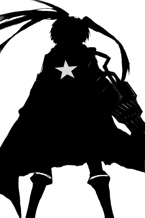 Rock Clipart Black And White - Black Rock Shooter Fanart (500x750), Png Download