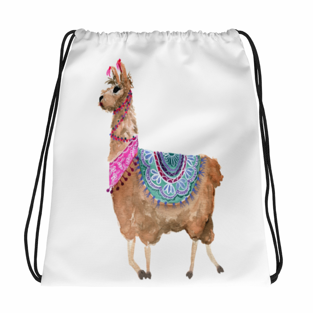Sassy Strut Llama Drawstring Bag - Llama Drawstring Backpack (1000x1000), Png Download