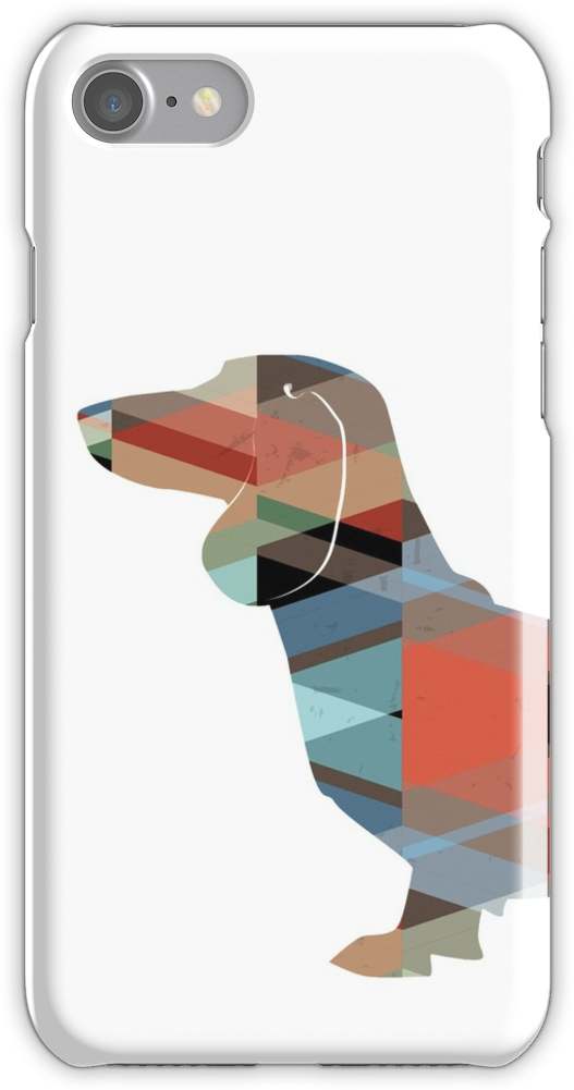 Dachshund Dog Colorful Geometric Pattern Silhouette - Billie Eilish Phone Cases Iphone 7 (750x1000), Png Download