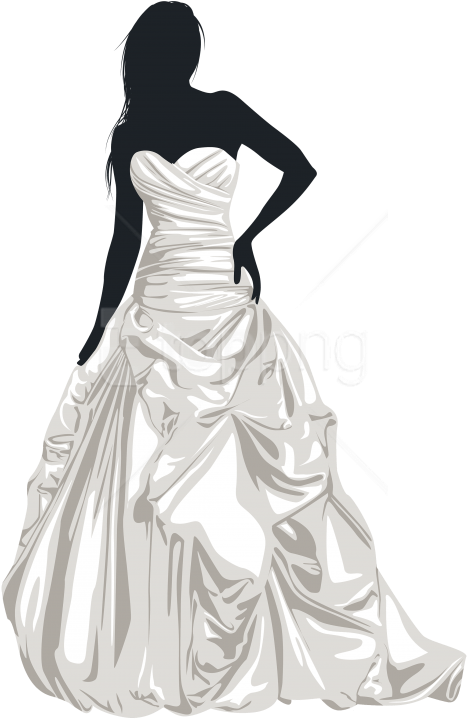 Bride Silhouette Clip Art Png - Wedding Dresses Png (480x741), Png Download