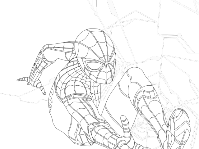 Drawn Spiderman Spiderman Homecoming - Line Art (640x480), Png Download