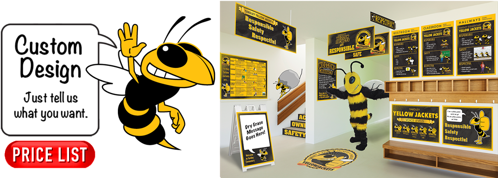 Yellowjacket Mascot - Mascot (1024x372), Png Download