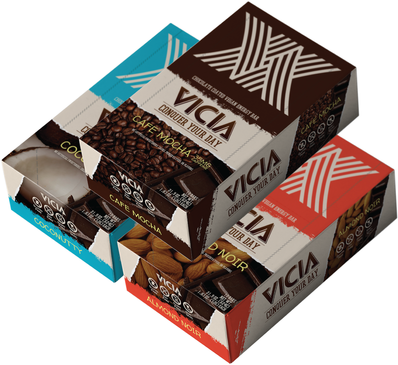 Vicia Energy Bar - Chocolate (2100x1484), Png Download
