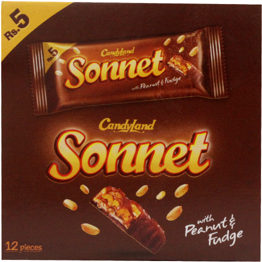 Candyland Sonnet Chocolate 12x10g Box - Chocolate Bar (550x684), Png Download