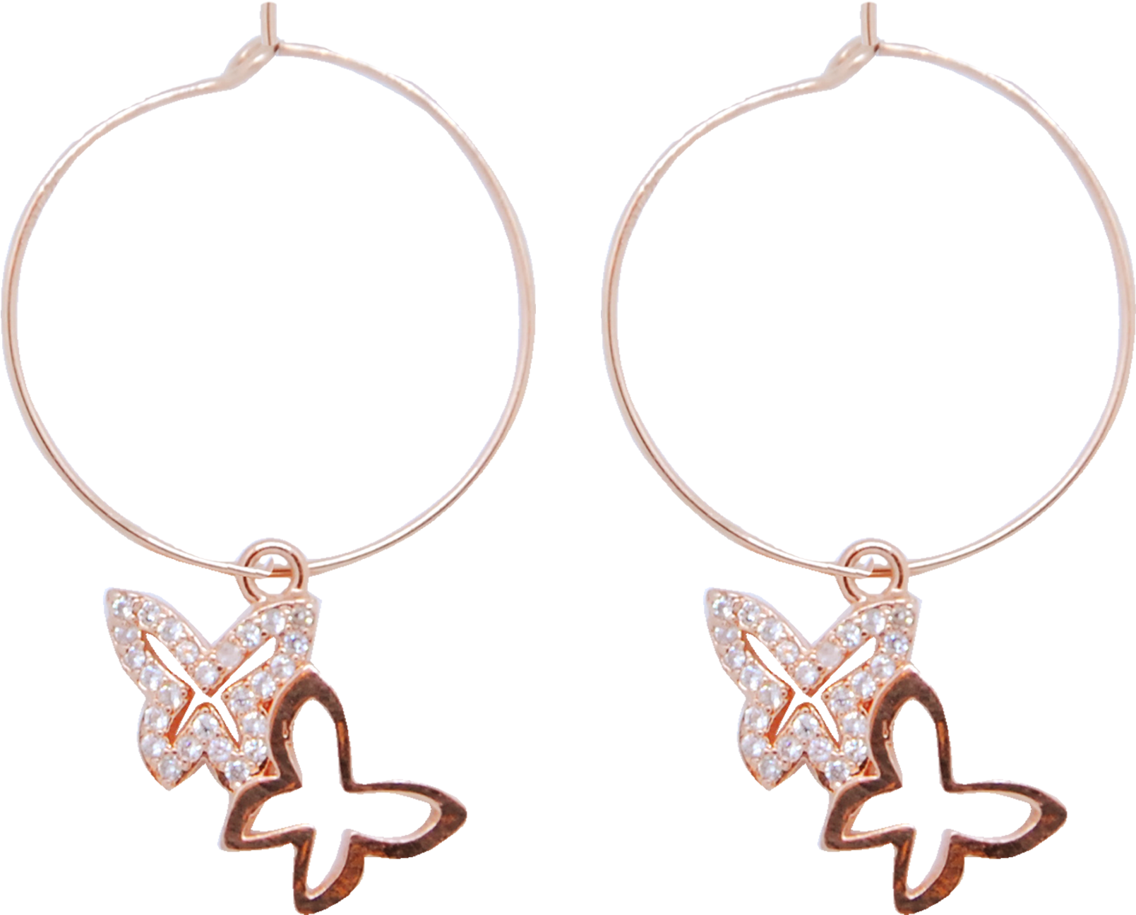 Lucky Wings Rose Gold - Earrings (1920x1920), Png Download