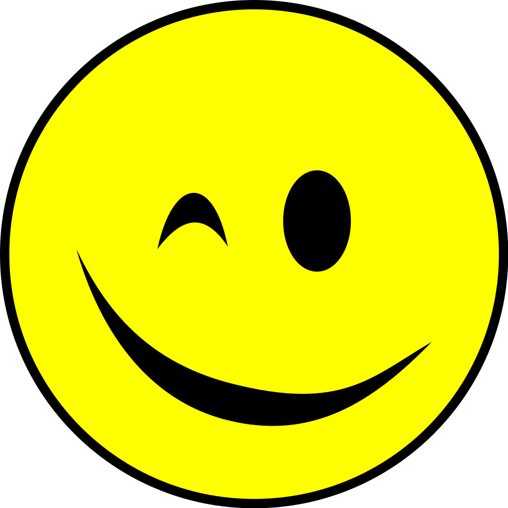File - Winking-smiley - Svg - Wikimedia Commons - Smiley (1024x1024), Png Download