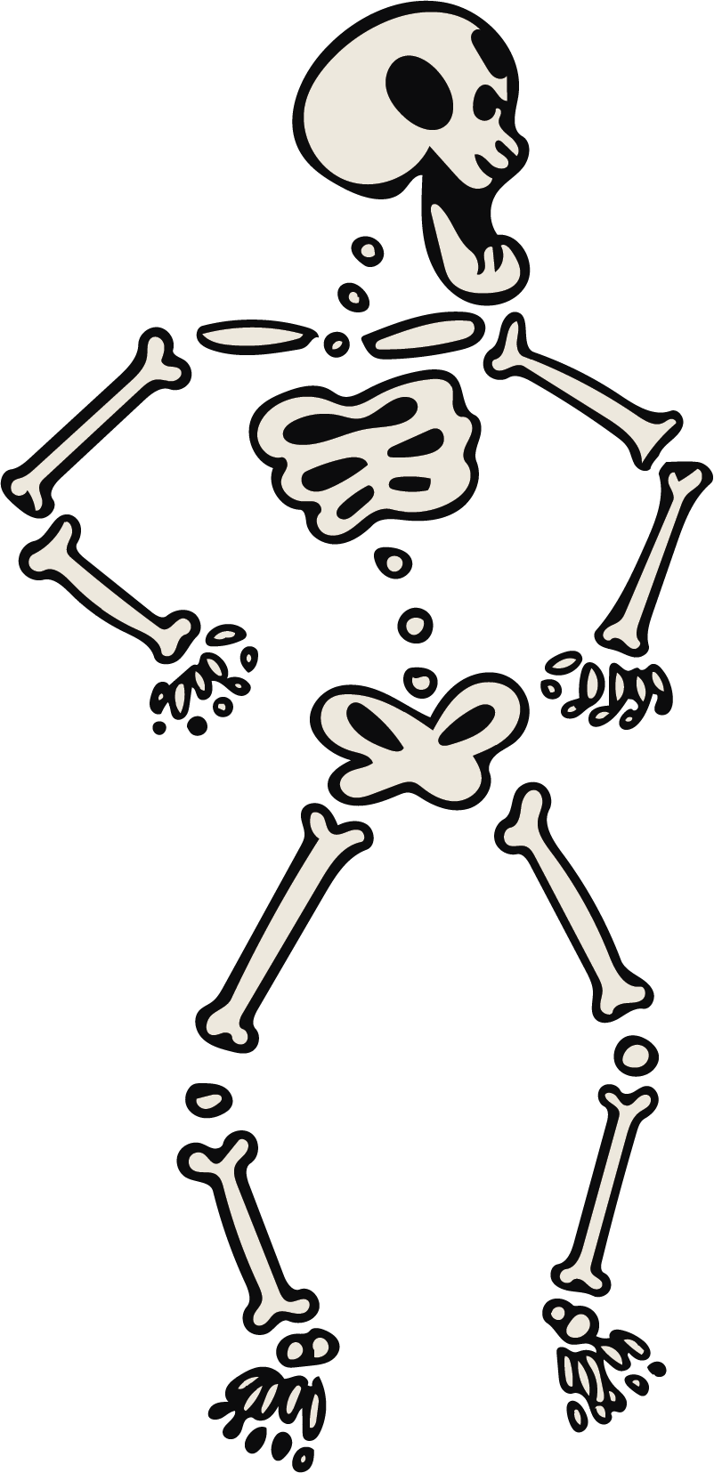 Dancing Skeleton Wall Sticker - Esqueleto Bailando Dibujo (802x1655), Png Download