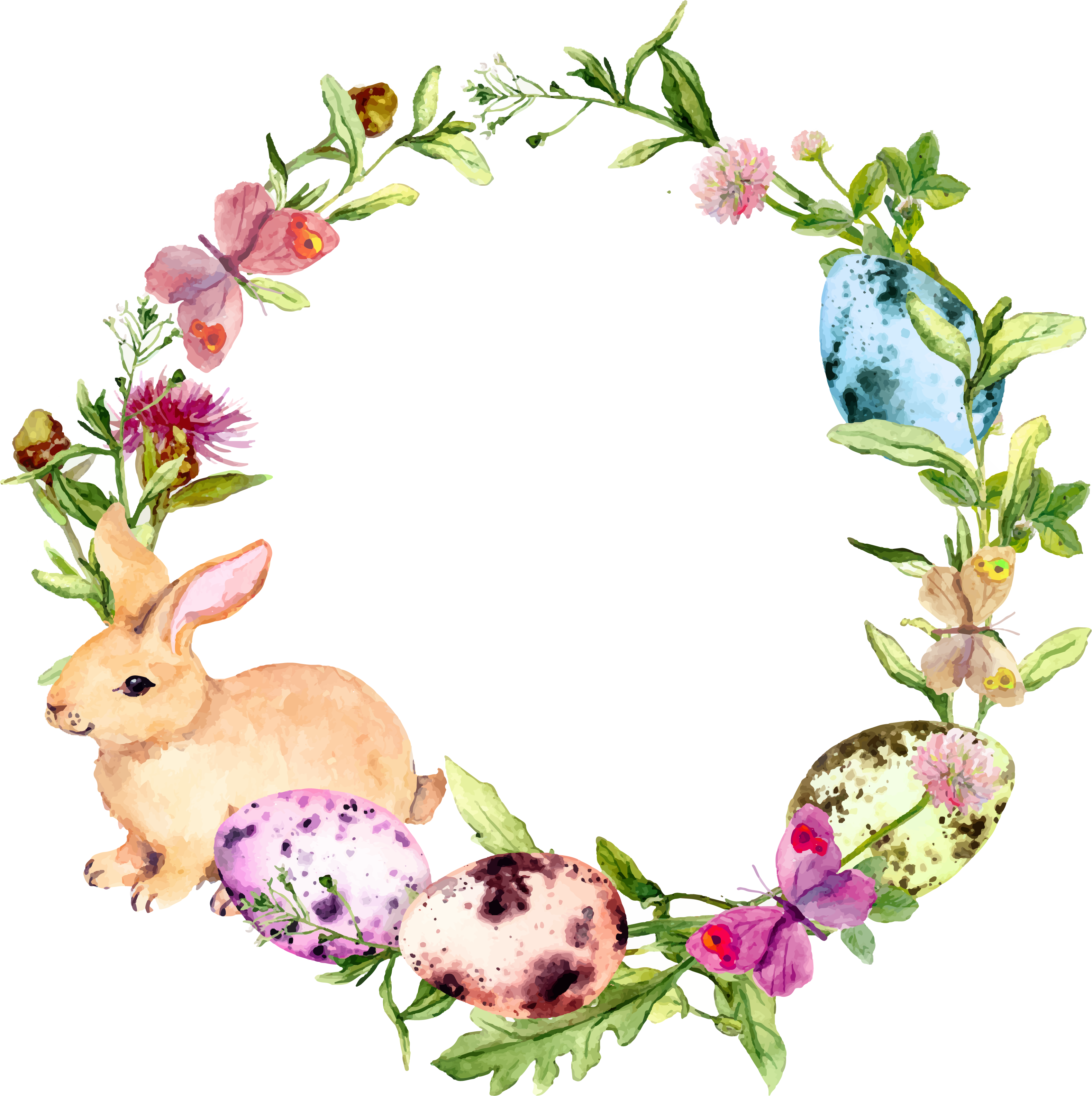 Easter Printed Designs - Flower Bird Border Vector (3156x3169), Png Download