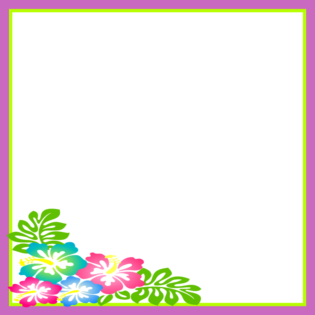 #mq #flowers #tropical #frame #frames #border #borders (1024x1024), Png Download