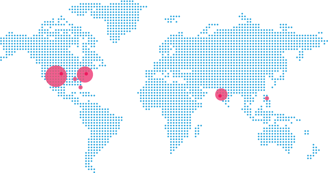 Dotted Team Member Map Location Dots (1200x600), Png Download