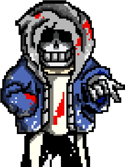 Персонажи - Dust Sans Pixel Art (640x640), Png Download